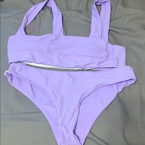 purple swim suit